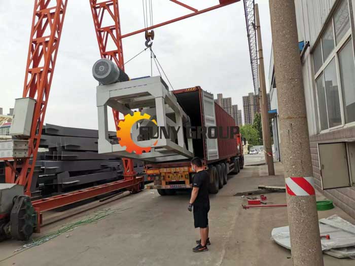 3 containers of tyre shredding sorting recycling 

plant loading to Japan