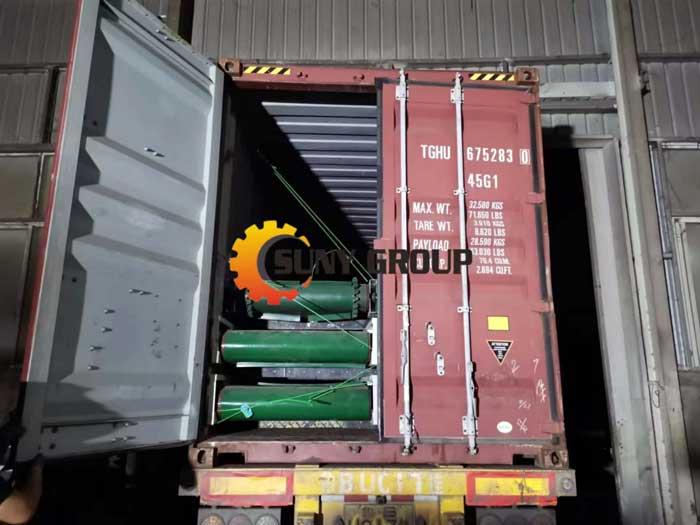 3 containers of tyre shredding sorting recycling 

plant loading to Japan