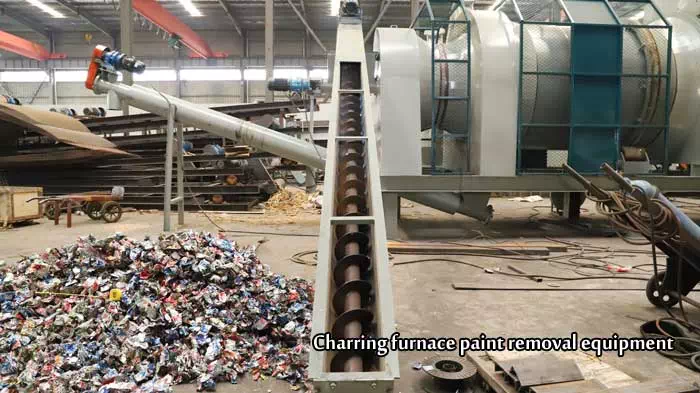 Charring furnace paint removal equipment