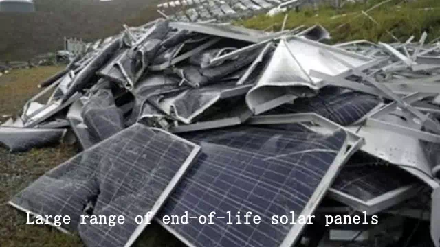 Large range of end of life solar panels