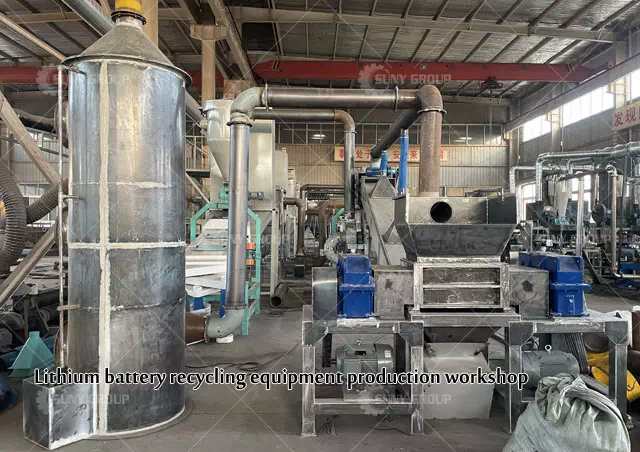 Lithium battery recycling equipment production workshop