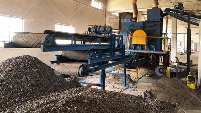 Motor stator crushing and recycling customer site