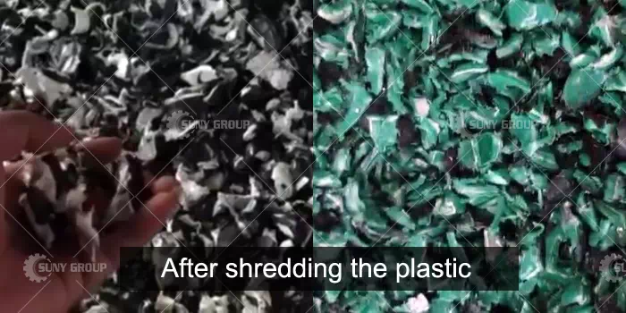 After shredding the plastic