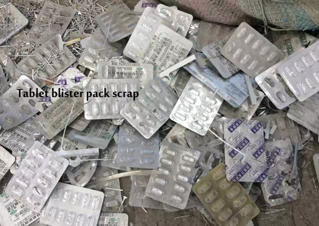 Tablet blister pack scrap