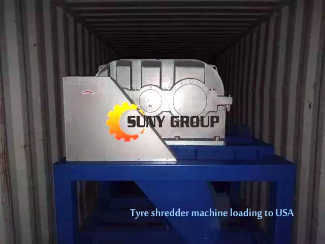 Tyre shredder machine loading to USA