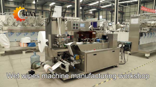 Wet wipes machine manufacturing workshop