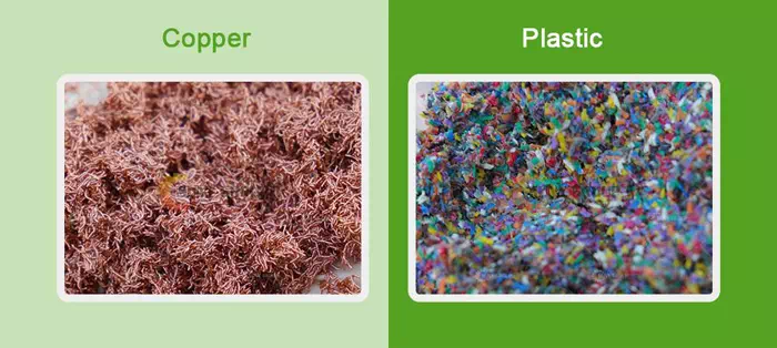 Producing pure copper and plastic