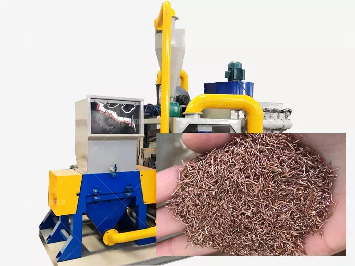 copper wire recycling machine crushing and sorting copper