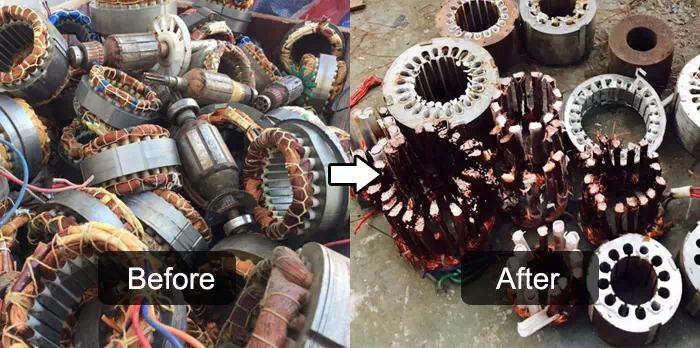 Before and after the motor is disassembled