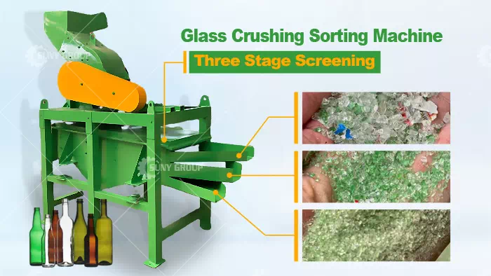 Glass Crushing Sorting Recycling Machine