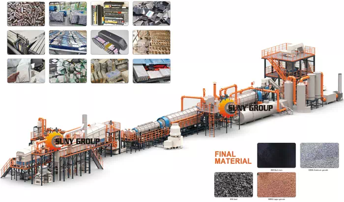 Lithium Battery Flakes Recycling Processing Machine