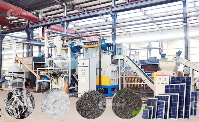 Solar panel recycling production line