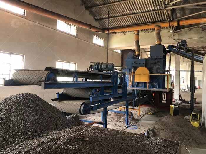 motor and rotor shredding and recycling line