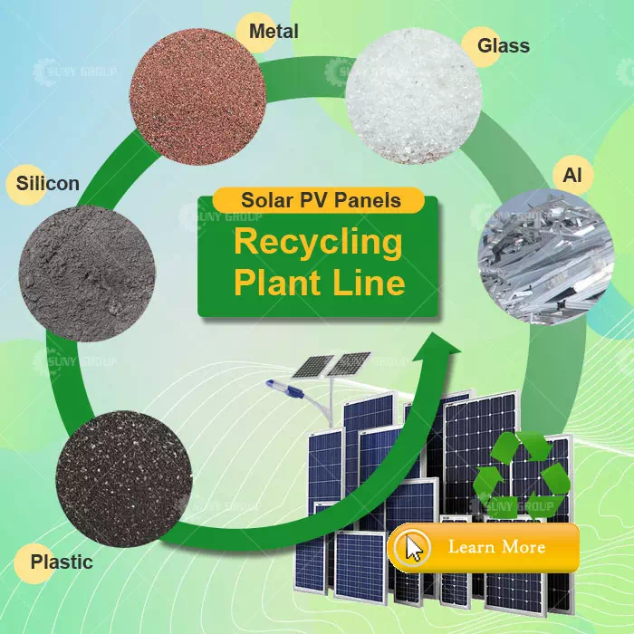 Solar PV panel recycling production line