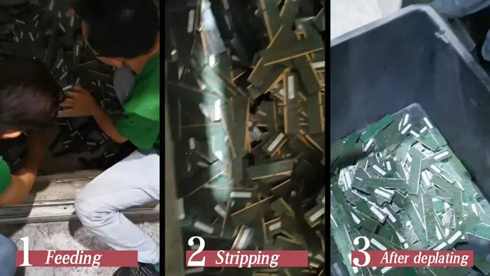 The Process before and after Gold Plating Removal