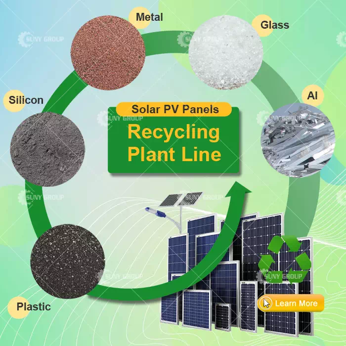 Solar photovoltaic panel recycling plant